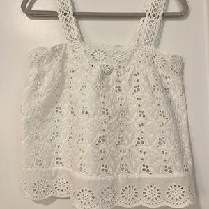 ZARA Lace Floral White Tank top/ Size small